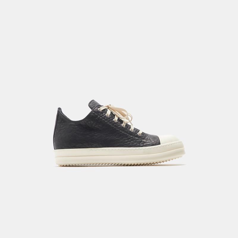 Rick Owens Scarpe Pelle Low Sneakers - Black / Milk