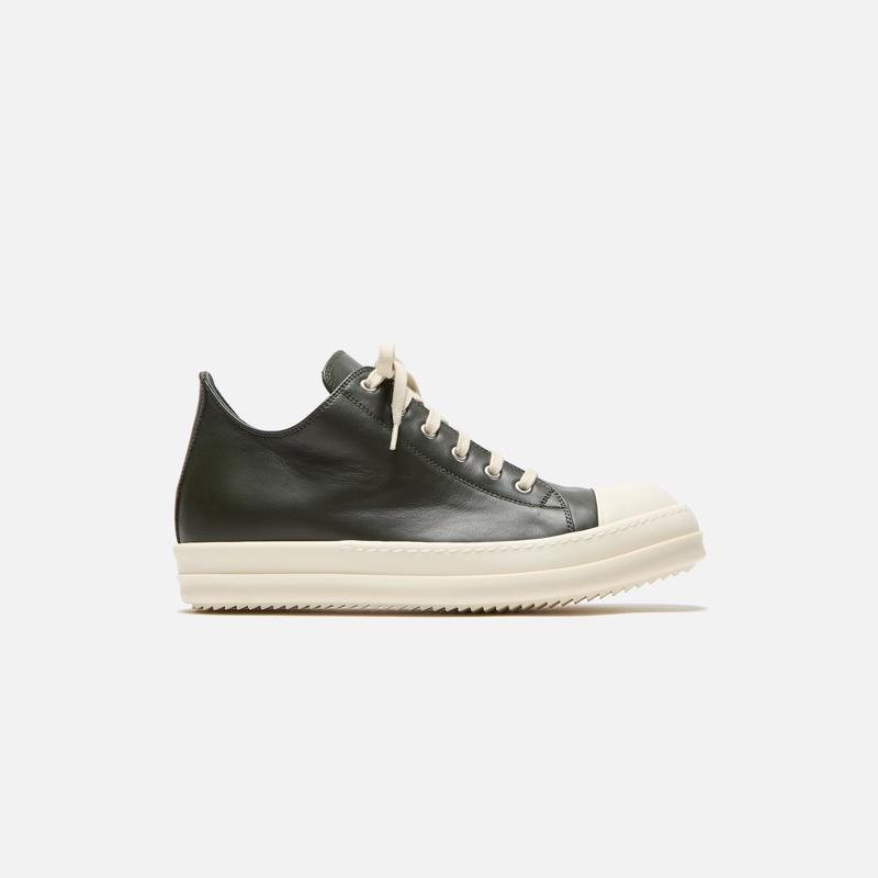 Rick Owens Scarpe Leather Sneakers – Forest / Milk