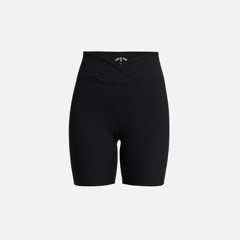 Year of Ours Ribbed V Waist Biker Short – Black