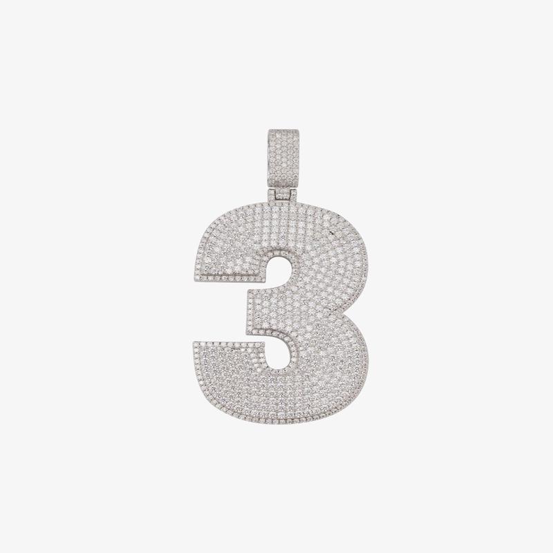\”3\” Custom Moissanite Pendant 14K Gold