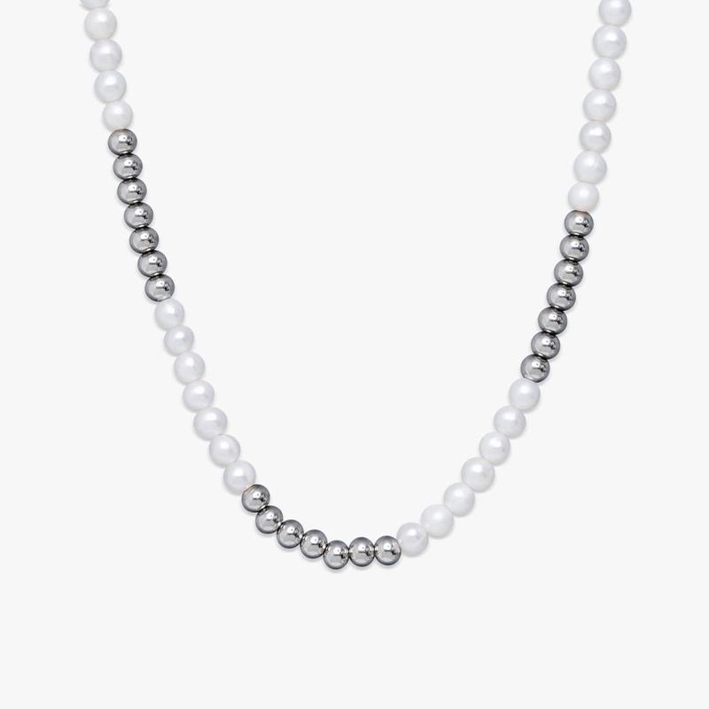 6MM Semi Metal Pearl Necklace