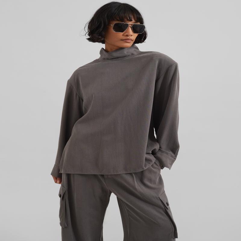 Nyro Blouse – Charcoal