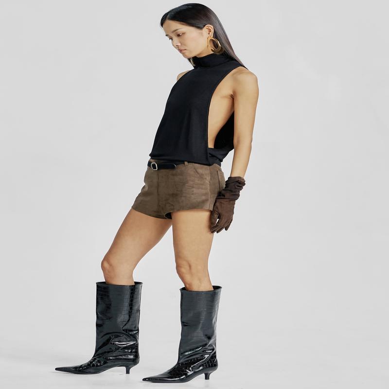Maxen Mock Neck Bodysuit - Black