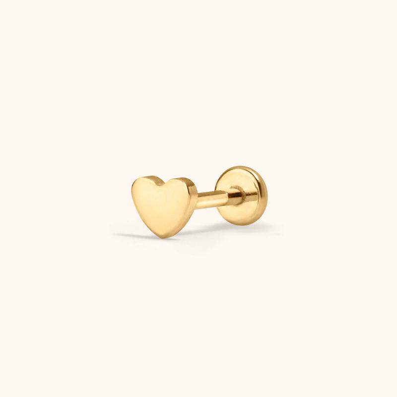 Classic Heart Push Pin Flat Back Earring