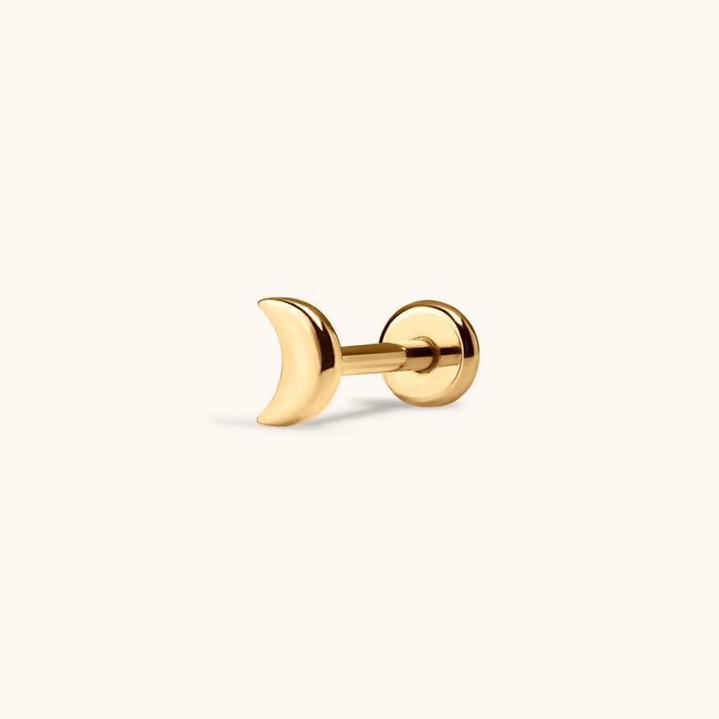 Classic Moon Push Pin Flat Back Earring