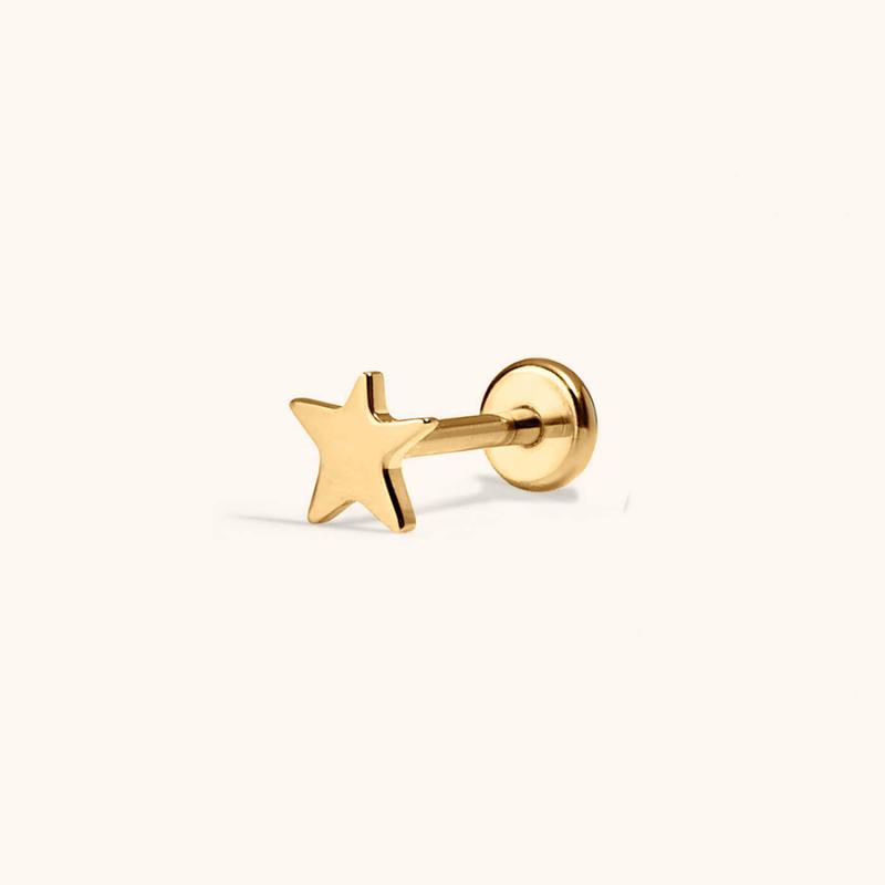 Classic Star Push Pin Flat Back Earring