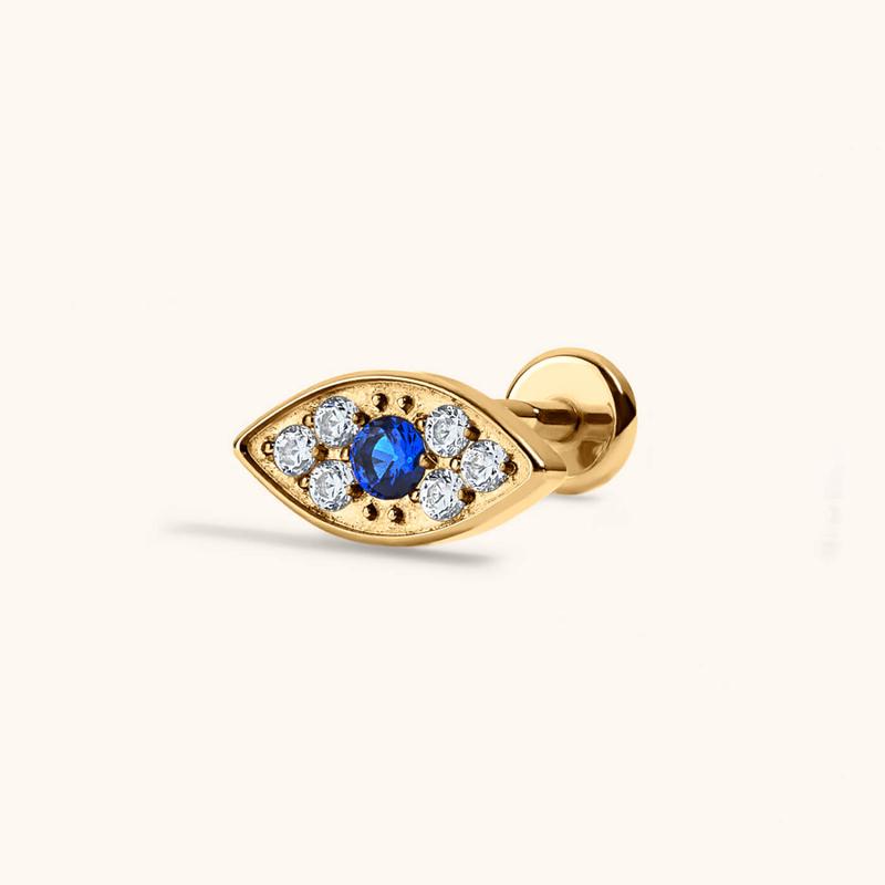 Evil Eye Push Pin Flat Back Earring