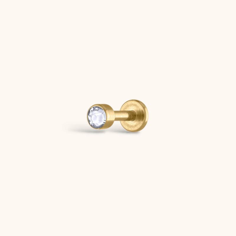Tiny Crystal Threaded Flat Back Earring