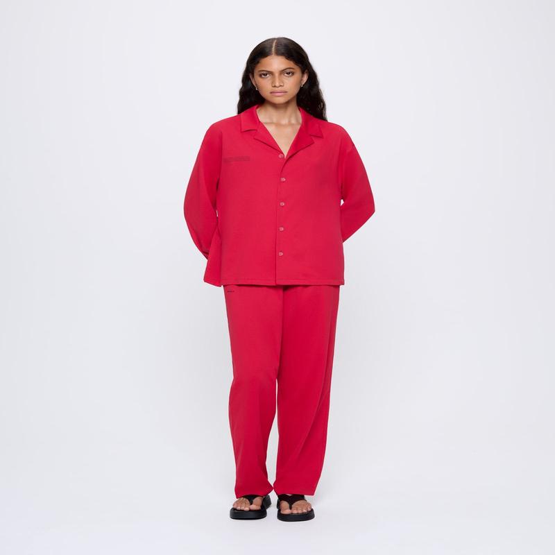 Womens 365 Lightweight Long Pyjama Set goji red